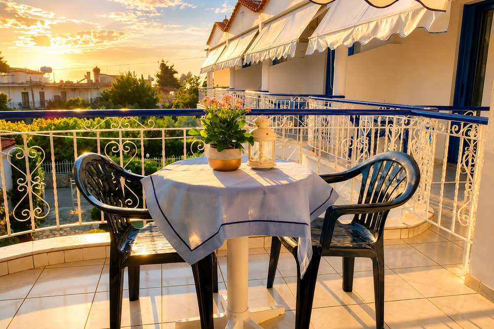 Private balcony with garden view